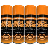4X Paint Factory Fluorescent Neon Orange Spray Paint 200ml Spray Paint